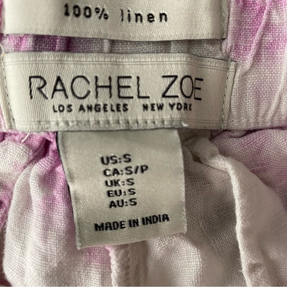 Rachel Zoe Linen Purple White Tie Dye Shorts - Picture 6 of 6